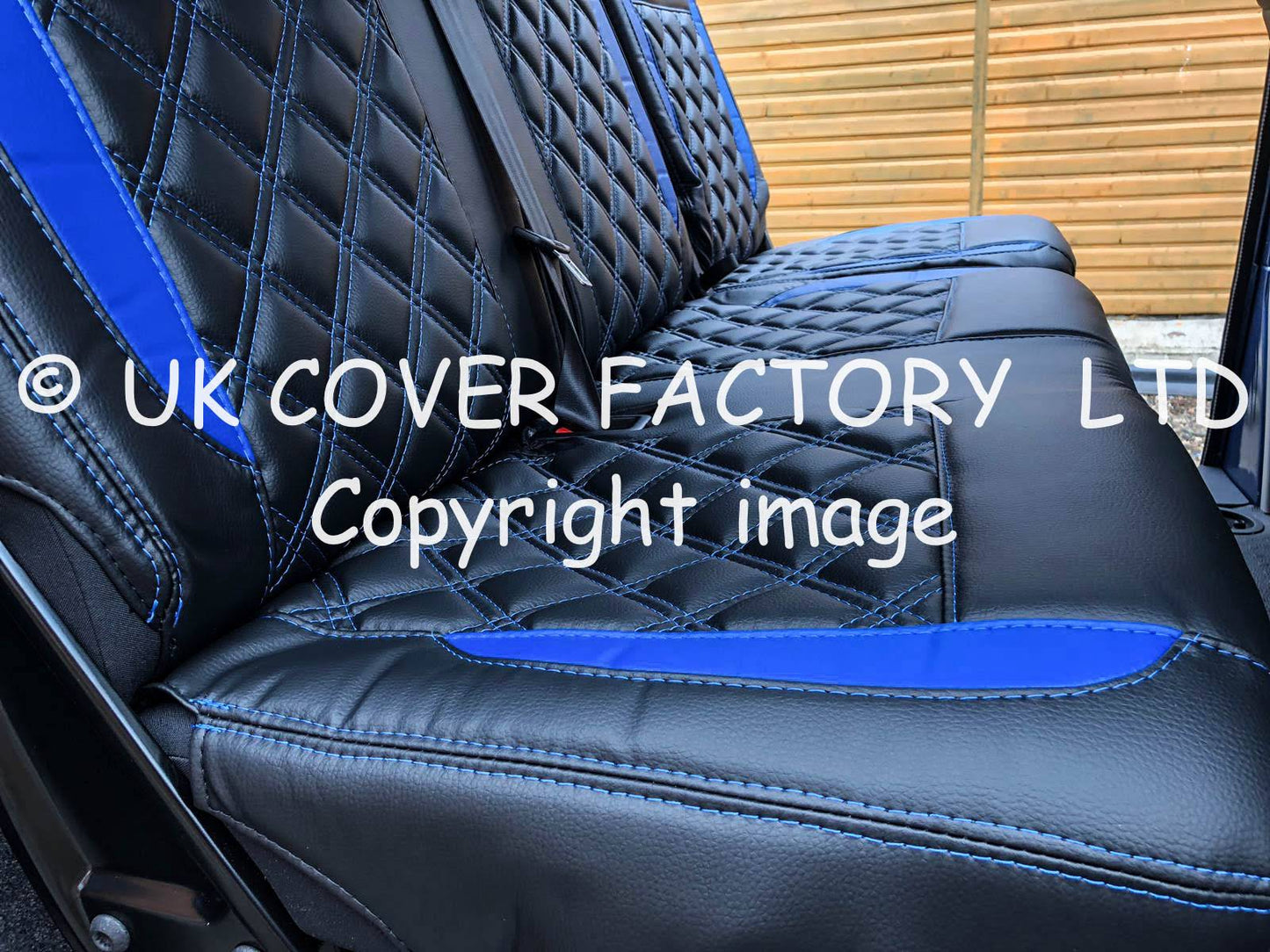 Van Seat Covers For VW Transporter Kombi Made with Logo 11A24VW Blue side Inserts