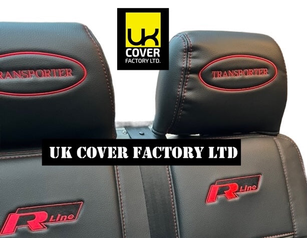 Van Seat Covers For VW TransporterT5/T6 with Logo 11A2RT Red