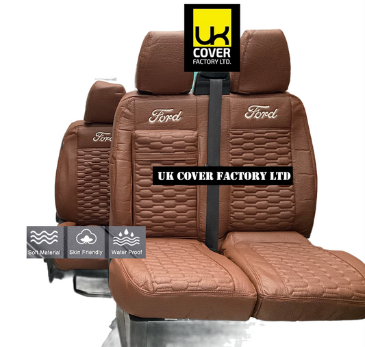 Van Seat Covers For Transit Custom/MK8 Made with Ford Transit 11A9FD© Brown