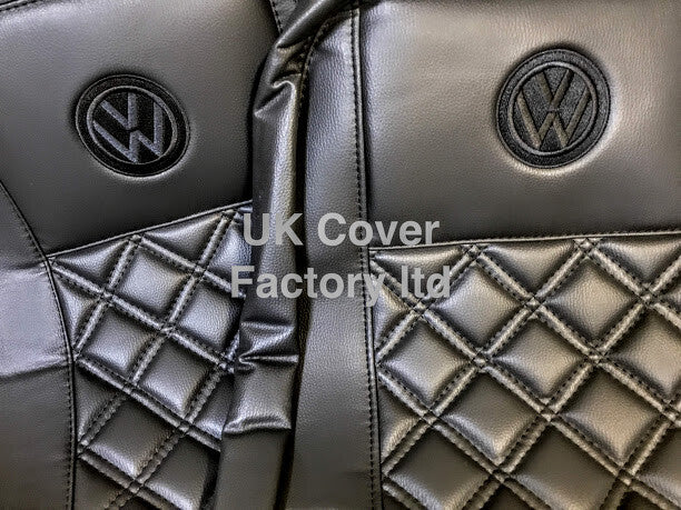 Van Seat Covers For VW Transporter Made with Logo 11A5VW Black