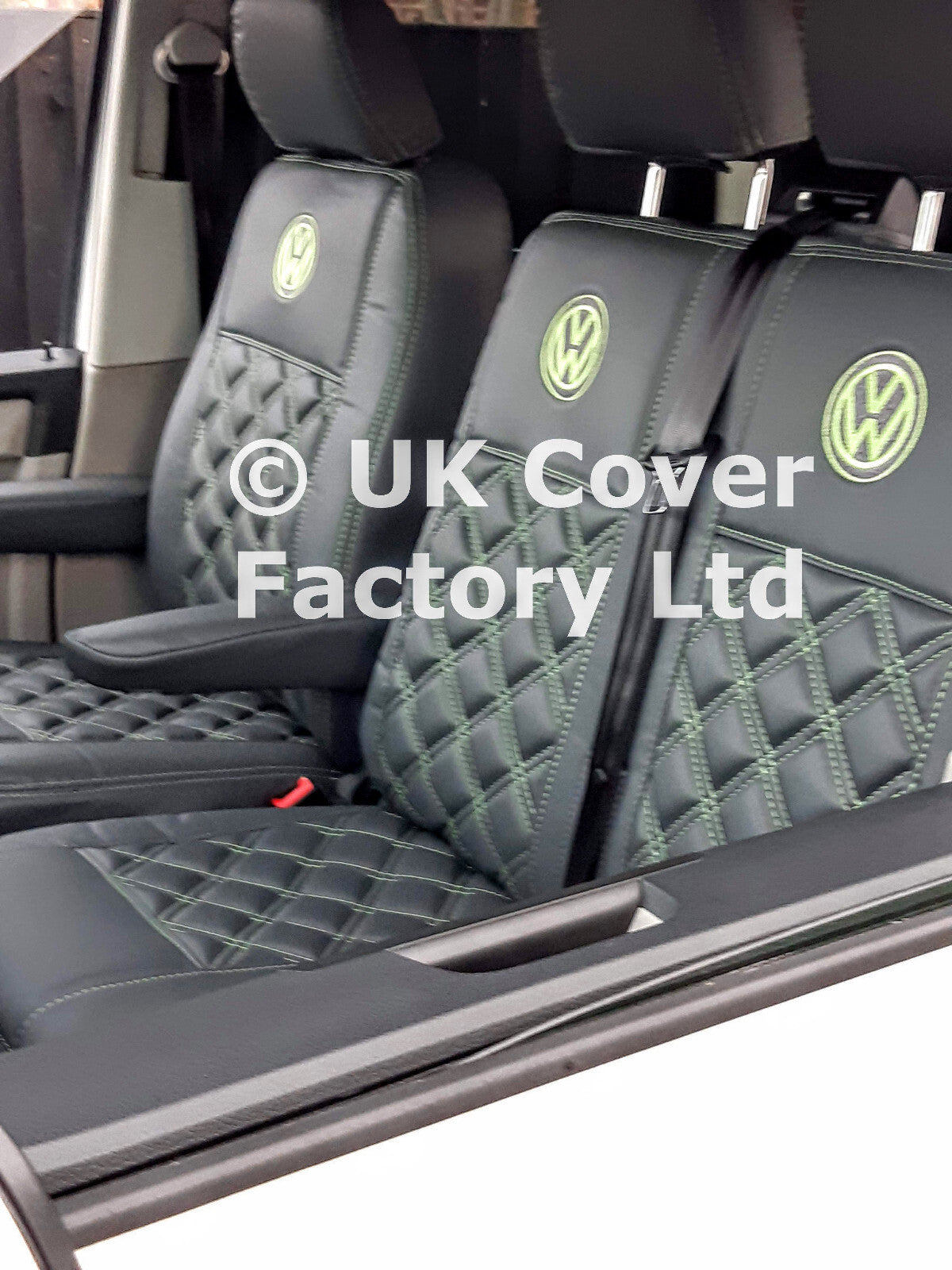 Van Seat Covers For VW Transporter Made with Logo 11A8VW Lime Green