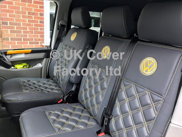 Van Seat Covers For VW Transporter Made with Logo 11A17VW Yellow