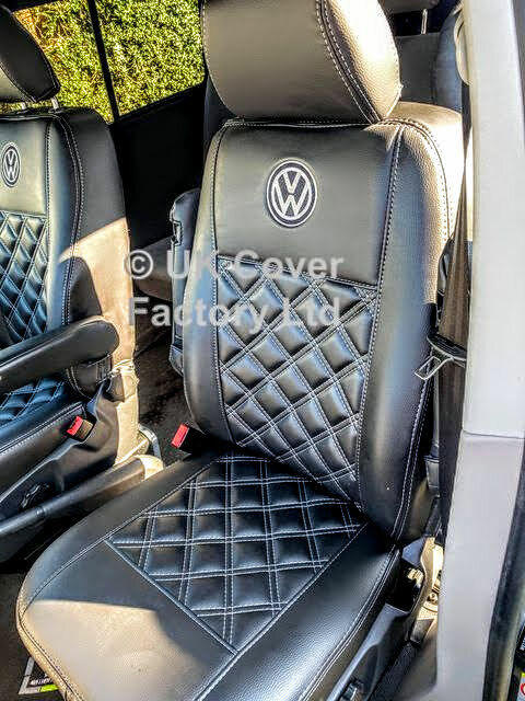 Van Seat Covers For VW Crafter Made with Logo 11A1VW Grey (1+1)
