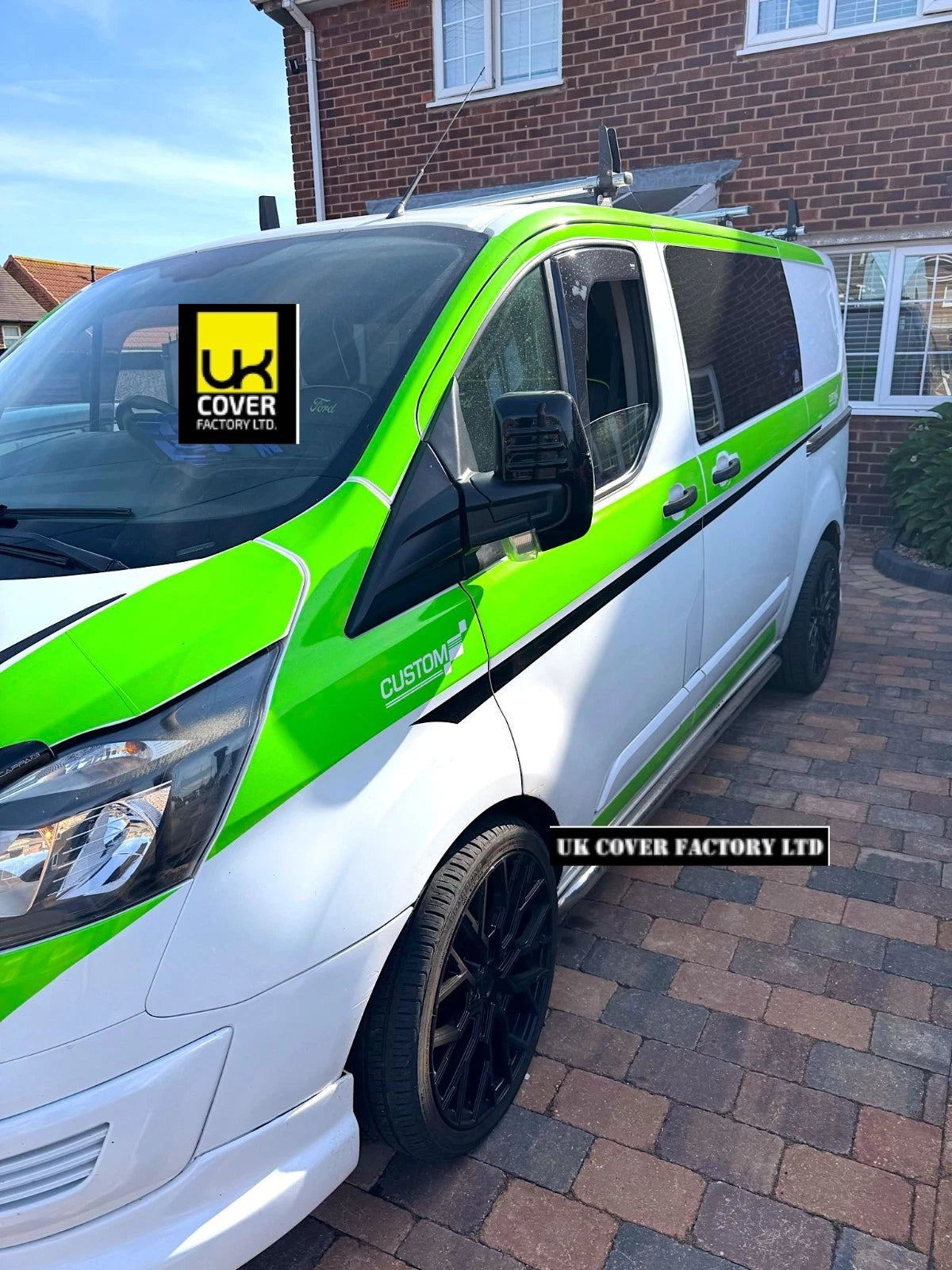 Van Seat Covers For Transit Custom/MK8 Double Cab Made with Ford Letter 11A28FD© Lime green Electron