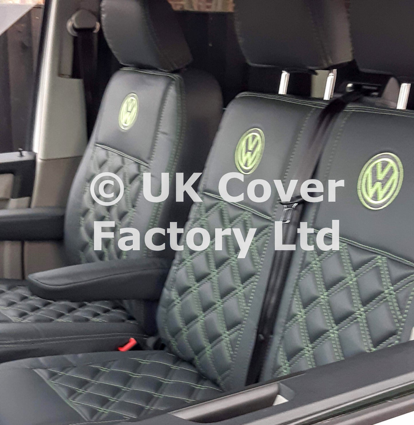 Van Seat Covers For VW Transporter Made with Logo 11A8VW Lime Green