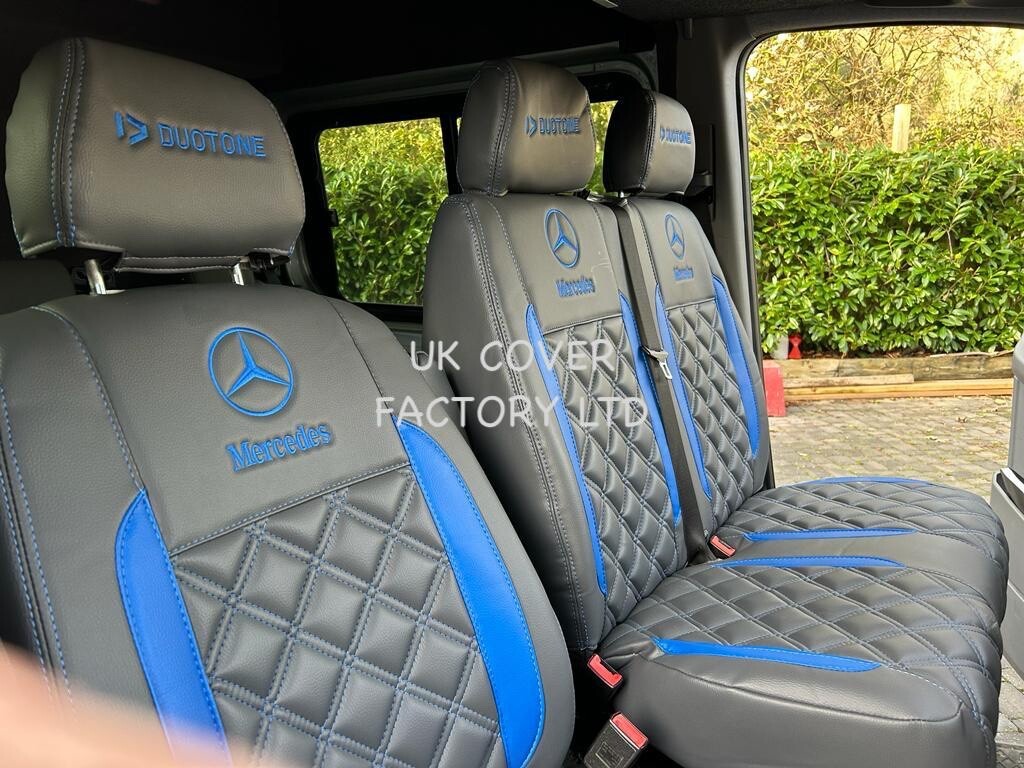 Van Seat Covers For Mercedes Sprinter Made with Logo 11A24MER©MB Blue