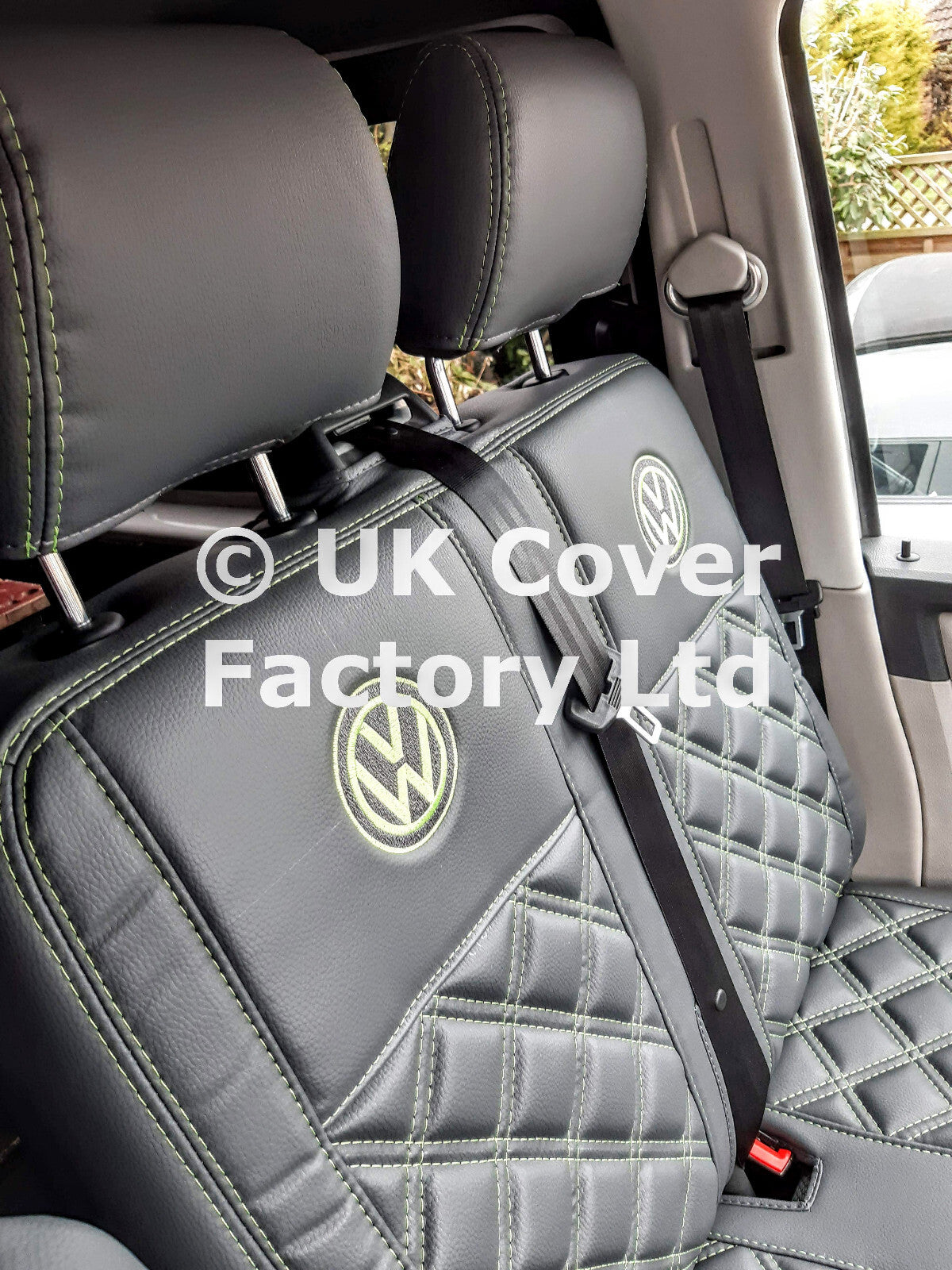 Van Seat Covers For VW Transporter Made with Logo 11A8VW Lime Green