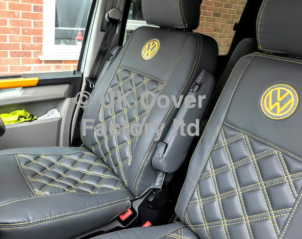 Van Seat Covers For VW Transporter Made with Logo 11A17VW Yellow
