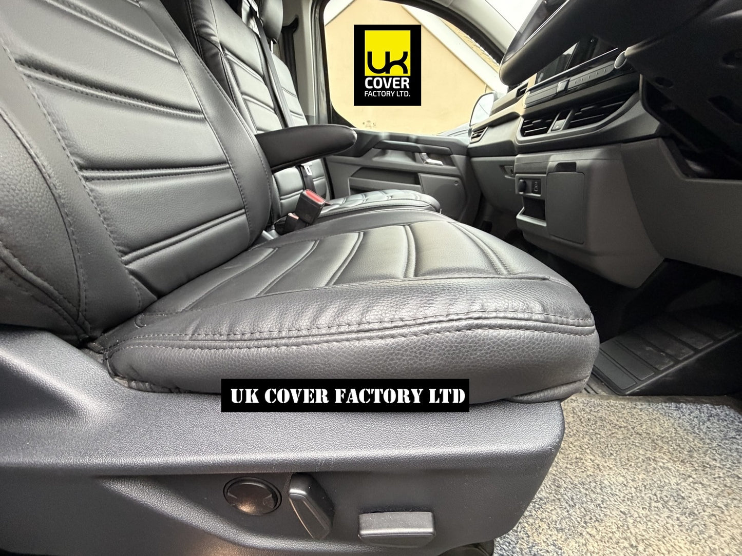 Van Seat Covers For Transit Custom 2024+ Made with FORD 11A120FD Black Binary