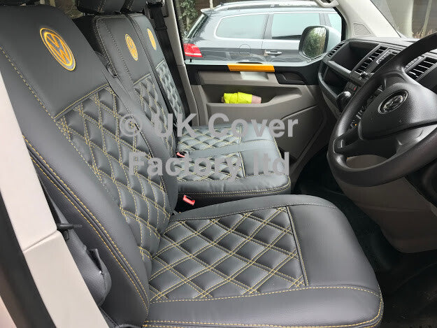 Van Seat Covers For VW Transporter Made with Logo 11A17VW Yellow