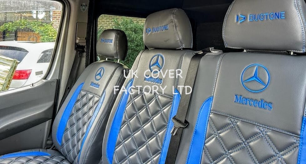 Van Seat Covers For Mercedes Sprinter Made with Logo 11A24MER©MB Blue
