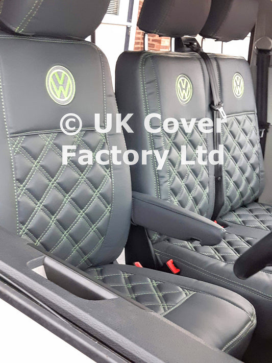 Van Seat Covers For VW Transporter Made with Logo 11A8VW Lime Green