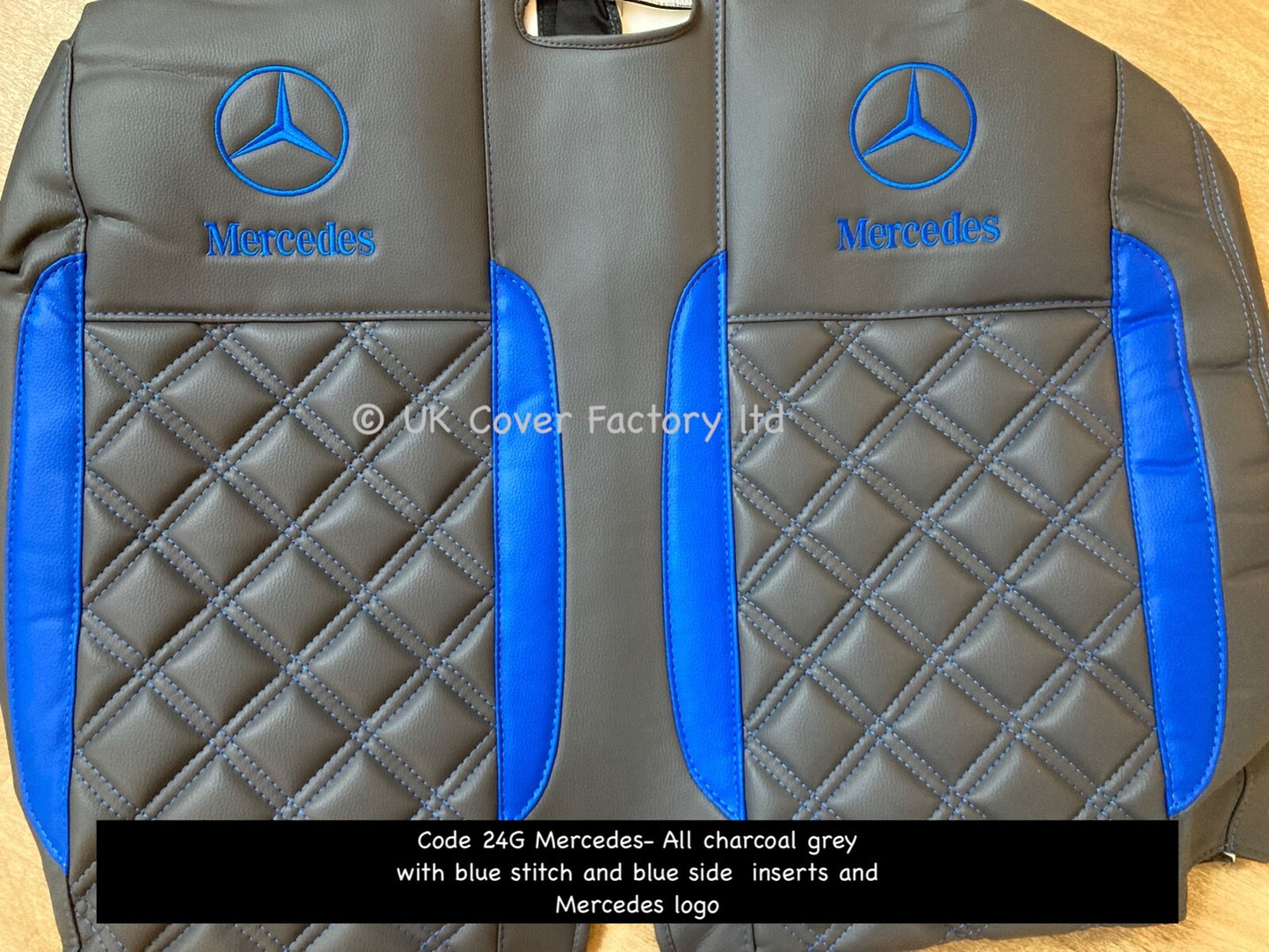 Van Seat Covers For Mercedes Sprinter Made with Logo 11A24MER©MB Blue