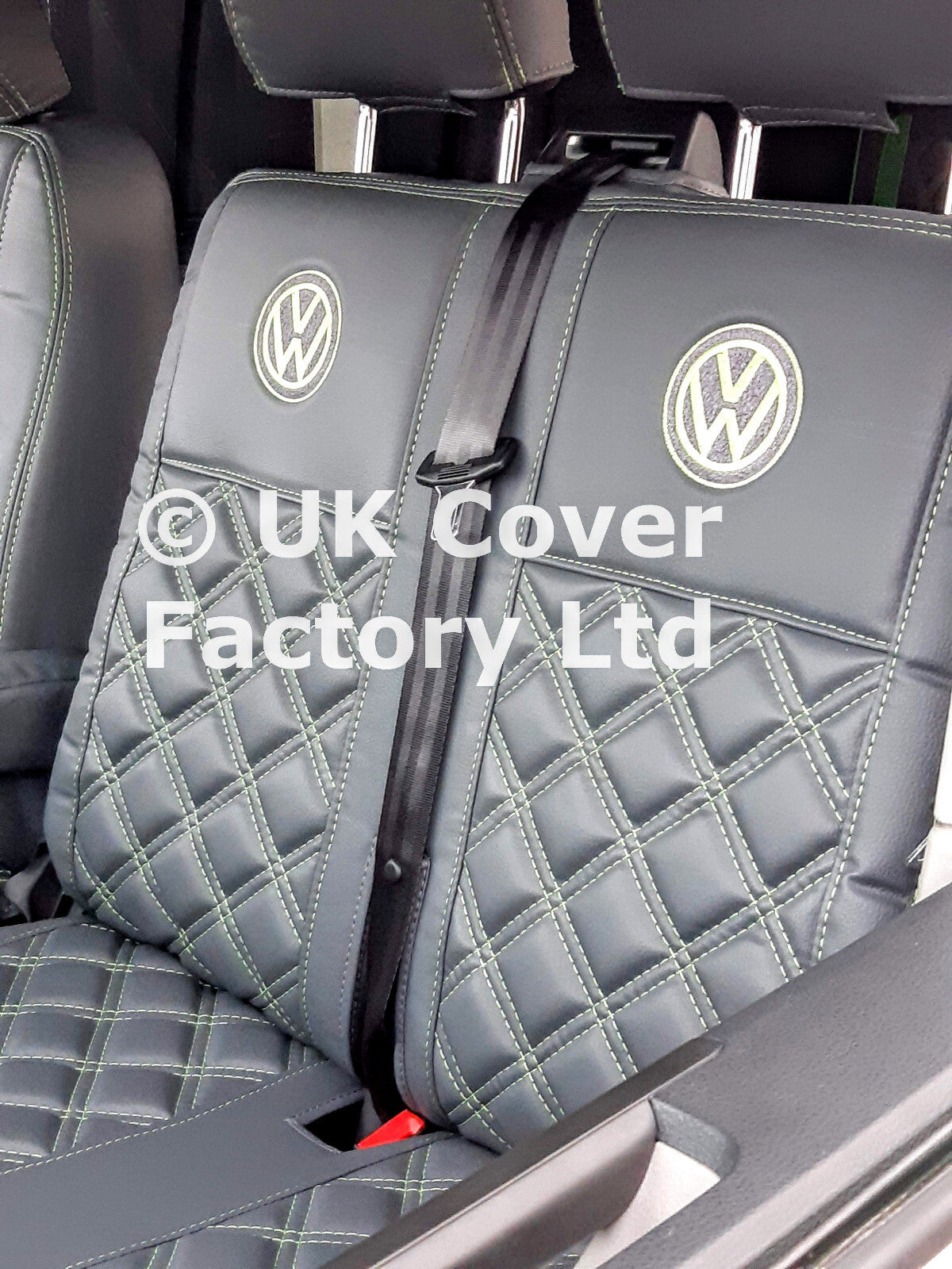 Van Seat Covers For VW Transporter Made with Logo 11A8VW Lime Green