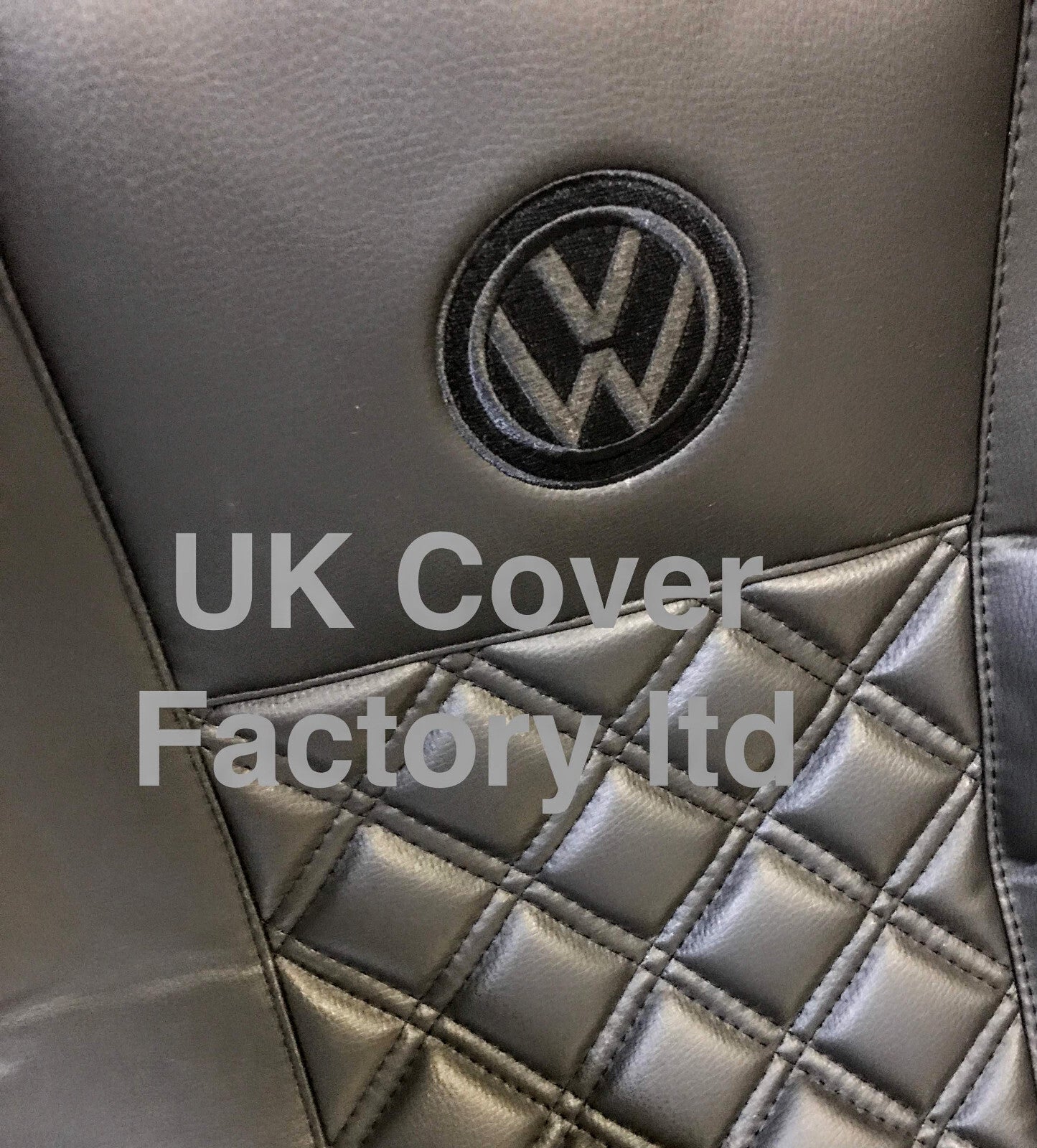 Van Seat Covers For VW Transporter Made with Logo 11A5VW Black