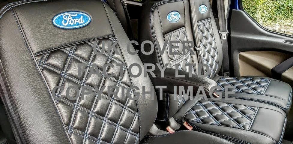 Van Seat Covers For Transit Custom/MK8 Made with Ford Logo 11A4FD© BLUE