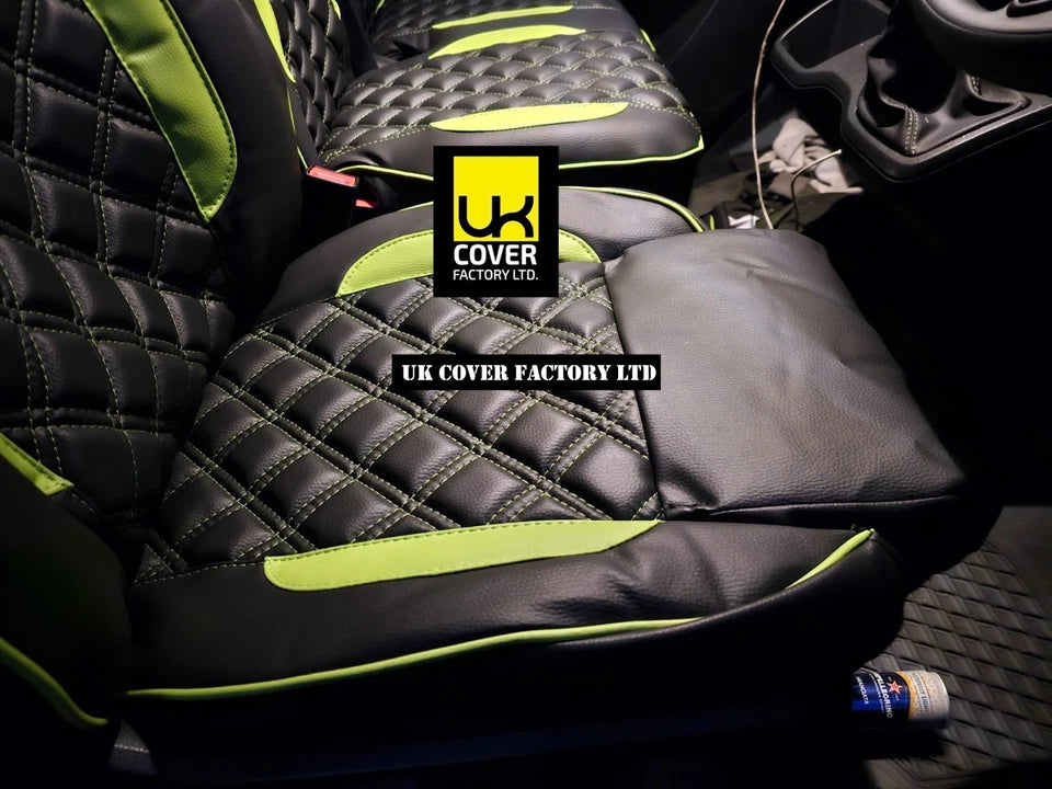 Van Seat Covers For Mercedes Sprinter Made with Dual Logo 11A28MER©MB Lime Green