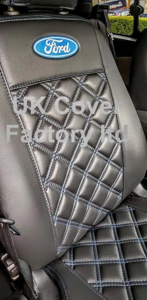 Van Seat Covers For Transit Custom/MK8 Made with Ford Logo 11A4FD© BLUE