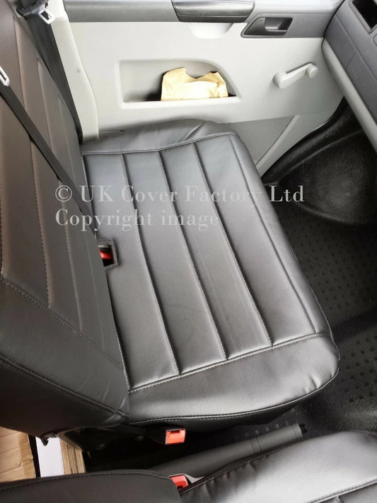 VAN SEAT COVERS FOR VW TRANSPORTER T5 T6 PREMIUM BINARY QUILT DESIGN