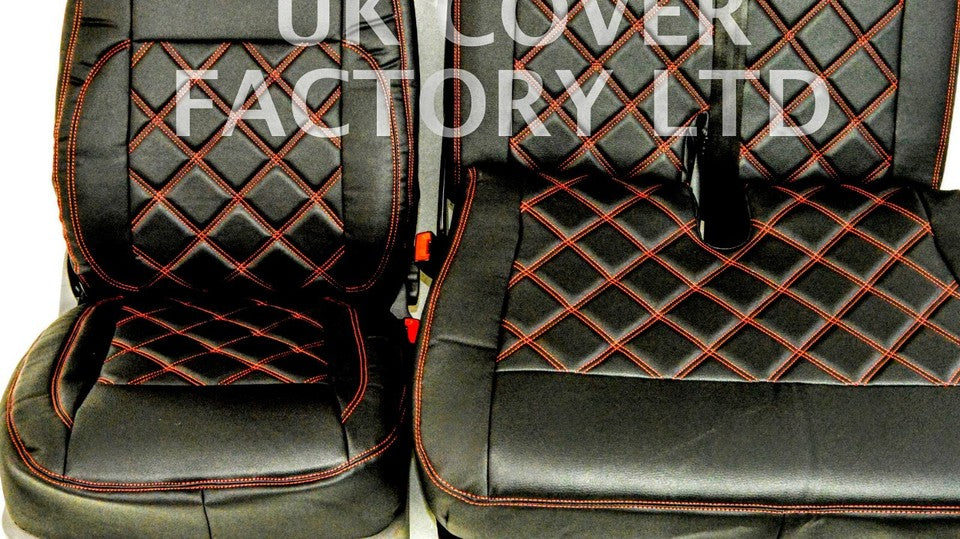 Van Seat Covers For Mercedes Sprinter Made with Logo 11A3MER© Red
