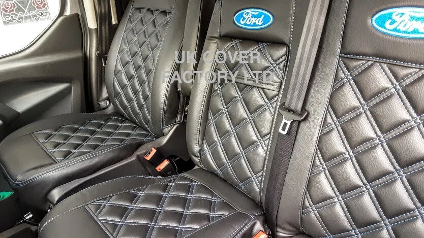 Van Seat Covers For Transit Custom/MK8 Made with Ford Logo 11A4FD© BLUE