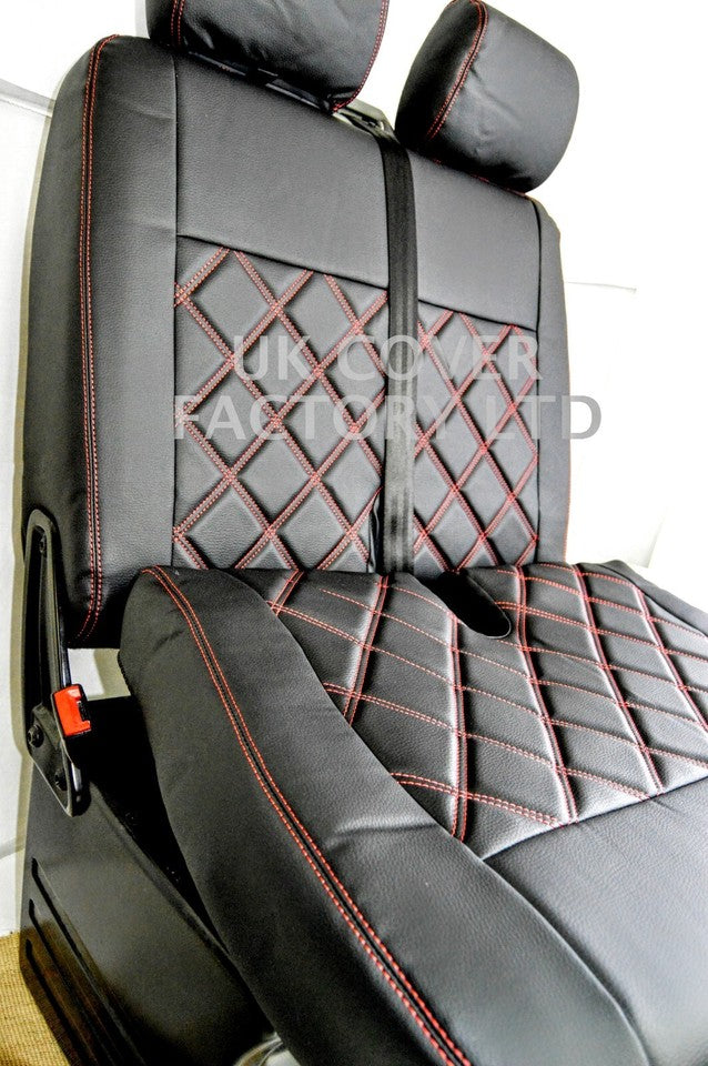 Van Seat Covers For Mercedes Sprinter Made with Logo 11A3MER© Red