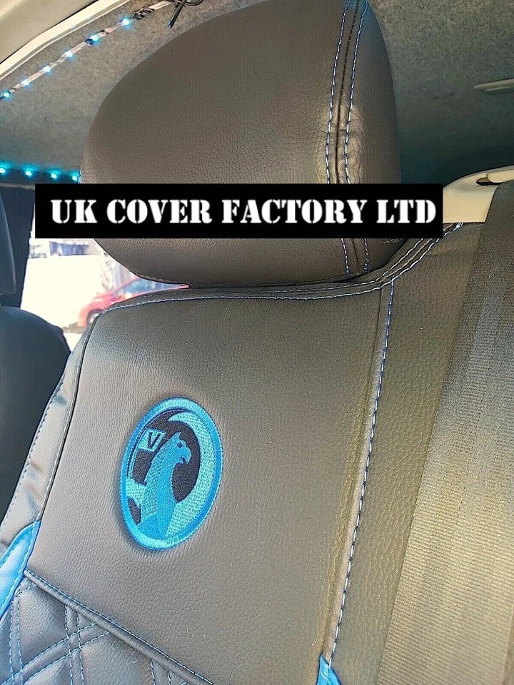 Van Seat Covers For Vauxhall Vivaro Made with Logo 11A24VX© Blue