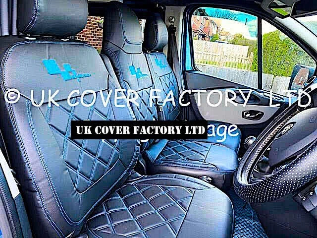Van Seat Covers For Renault Trafic Made with Logo 11A4RS Blue