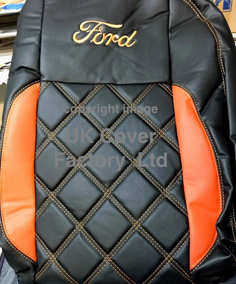 Van Seat Covers For Transit Custom/MK8 Double  Made with Ford Letters 1A29FD ORANGE