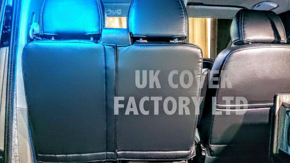 Van Seat Covers For VW ID Buzz Made with Logo 11A7VW Grey & Black with Red Stitch