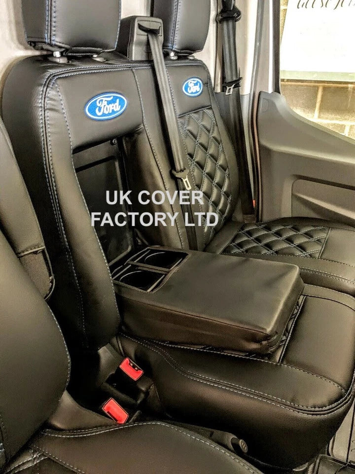 Van Seat Covers For Transit Custom/MK8 Made with Ford Logo 11A4FD© BLUE