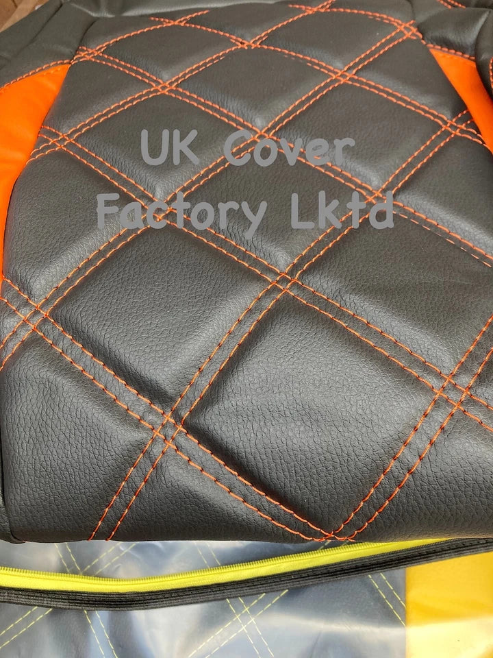 Van Seat Covers For Transit Custom/MK8 Made with Ford Letters & Piping 11A29FD ORANGE