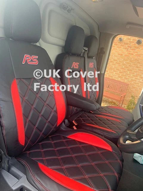 Van Seat Covers For Transit Custom/MK8 Made with RS LOGO 11A23RSP RED