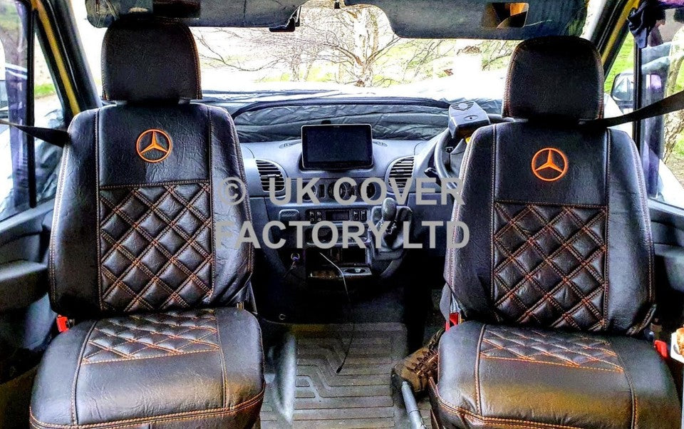 Van Seat Covers For Mercedes Sprinter Made with Logo 11A19MER© Orange