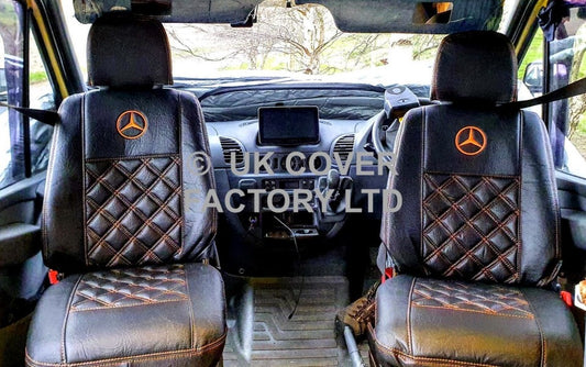Van Seat Covers For Mercedes Sprinter Made with Logo 11A19MER© Orange
