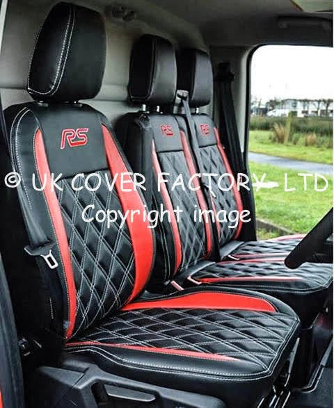 Van Seat Covers For Transit Custom/MK8 Made with RS LOGO 11A23RSP RED