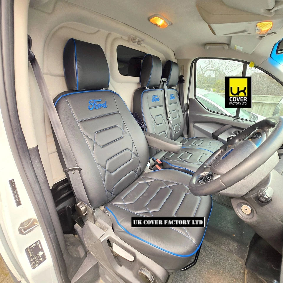 Van Seat Covers For Transit Custom/MK8 Made with FORD 11A4FD BLUE ELECTRON