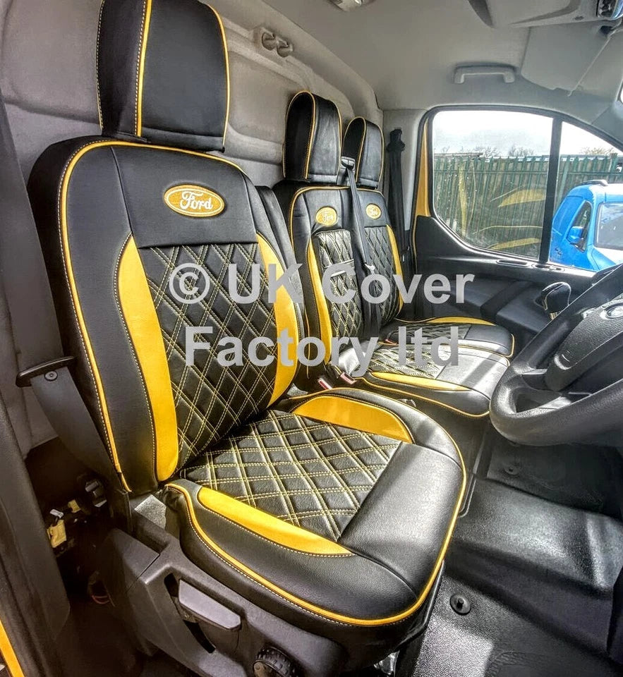 Van Seat Covers For Transit Custom/MK8 Made with FORD 11A27FD YELLOW
