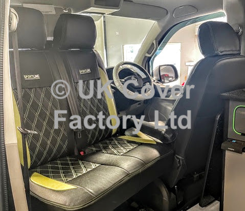Van Seat Covers For VW Transporter Made with Sportline Logo 11A27SL Yellow