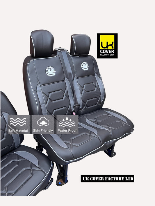 Van Seat Covers For VW Transporter Made with Logo 11A821VW Grey