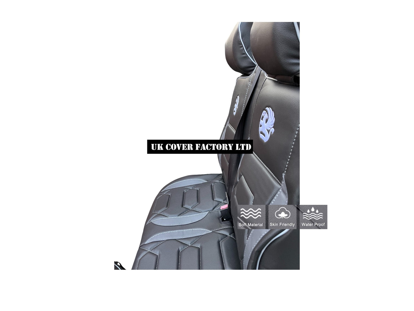 Van Seat Covers For VW Transporter Made with Logo 11A821VW Grey