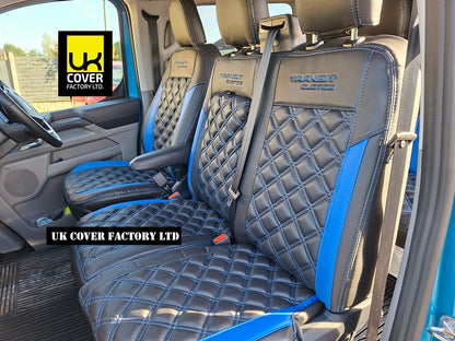 Van Seat Covers For Transit Custom/MK8 Double  Made with Transit Custom 1A24TC Blue