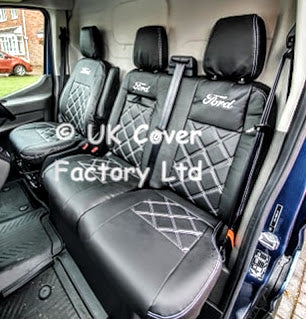 Van Seat Covers For Transit Custom/MK8 Made with Ford Letters 11A1FD Grey