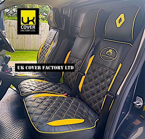 Van Seat Covers For Renault Trafic Made with Logo 11A27RN©PP Yellow