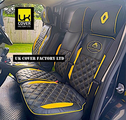 Van Seat Covers For Renault Trafic Made with Logo 11A27RN©PP Yellow