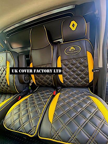 Van Seat Covers For Renault Trafic Made with Logo 11A27RN©PP Yellow