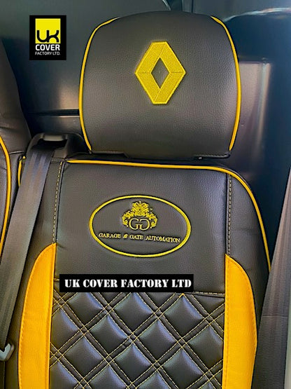 Van Seat Covers For Renault Trafic Made with Logo 11A27RN©PP Yellow