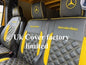Van Seat Covers For Mercedes Sprinter Made with Dual logo (Mercedes Benz Letters & Mercedes Logo) 11A27MB Yellow