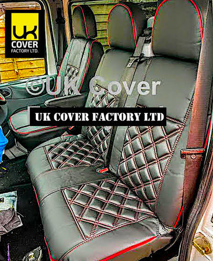 Ready Stock Van Seat Covers For Ford Transit MK6/MK7 Made with No Logo 11A3RS Red
