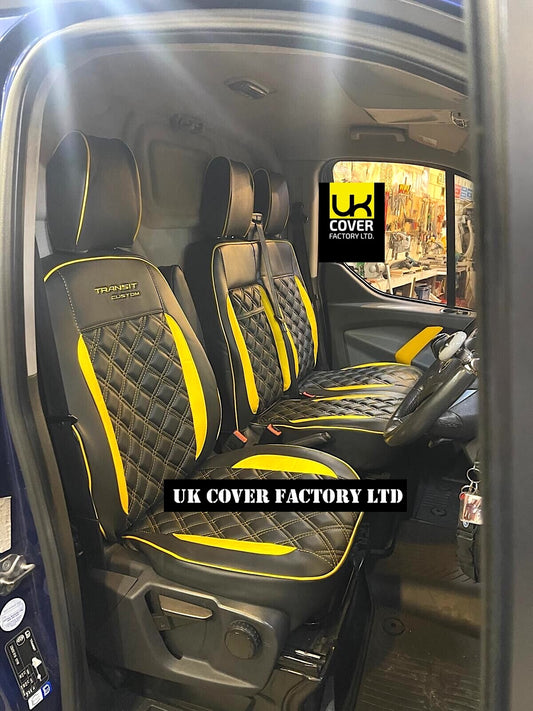 Van Seat Covers For Transit Custom/MK8 Made with FORD 11A27TC YELLOW
